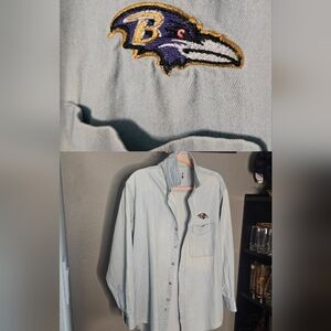 NFL Baltimore Ravens Denim Shirt Mens XL